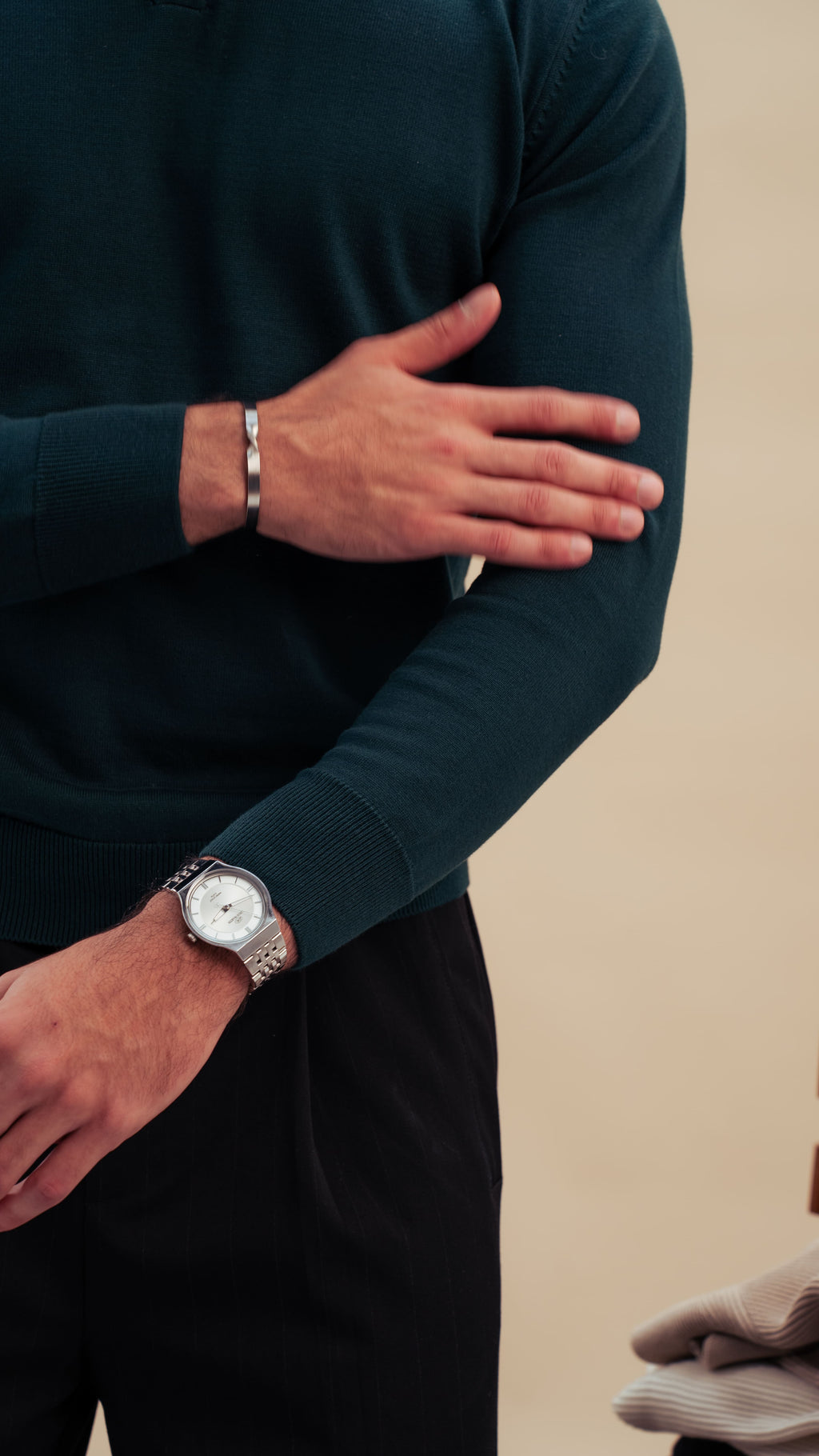 knitted Polo Shirt  | Royal olive