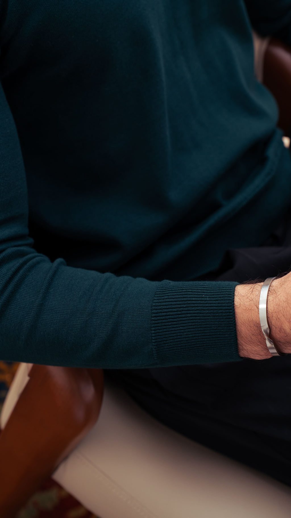 knitted Polo Shirt  | Royal olive