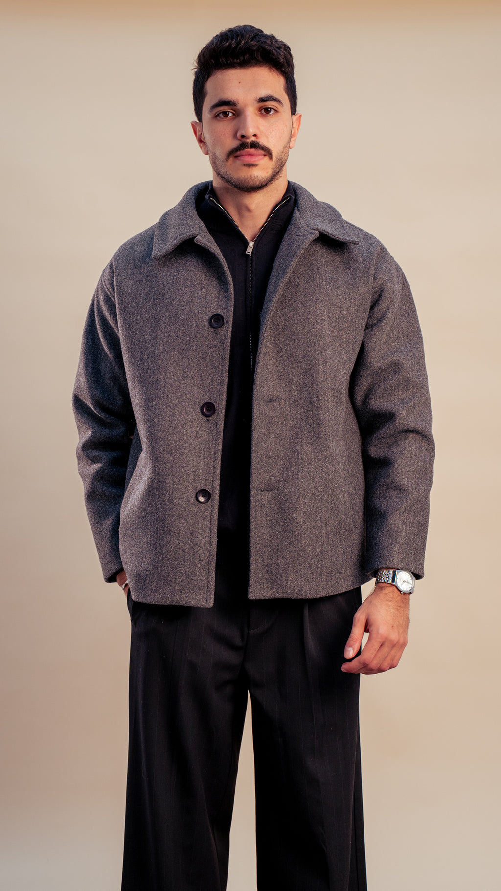 Grey Wool Jacket Coat