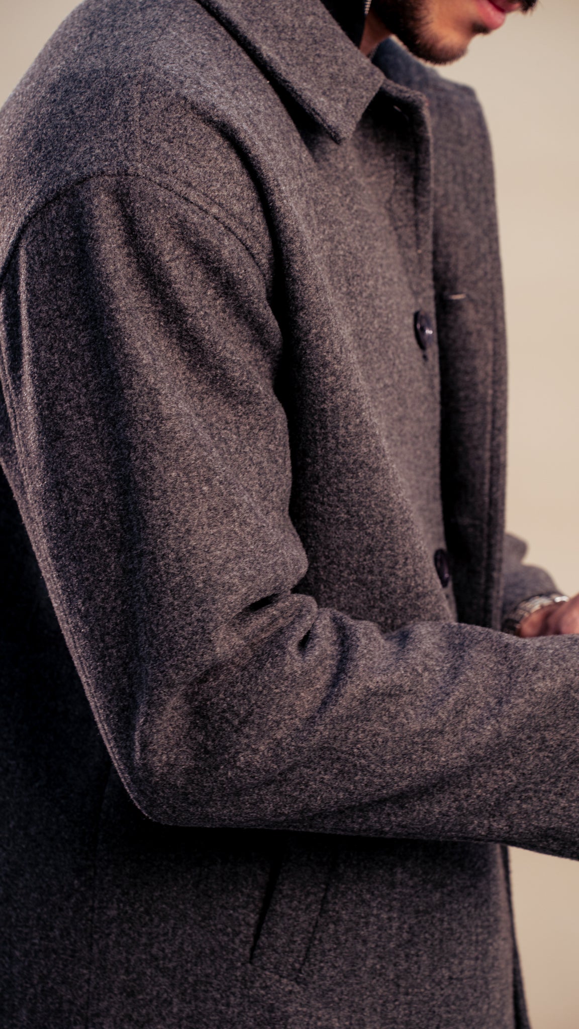 Grey Wool Jacket Coat