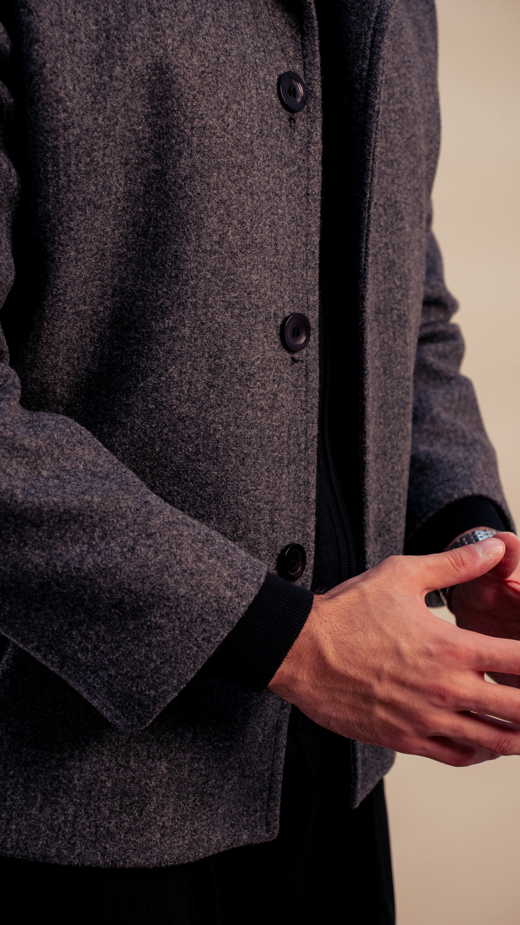 Grey Wool Jacket Coat