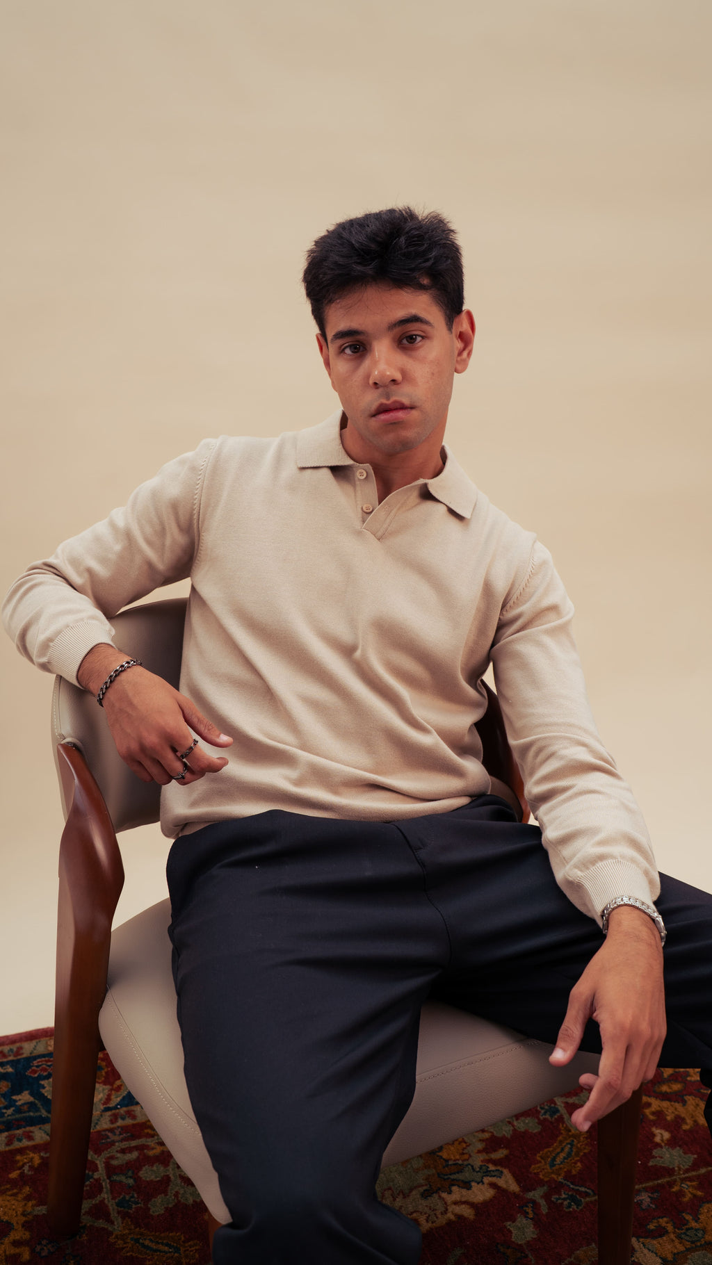 Knitted Polo Shirt | Royal Beige