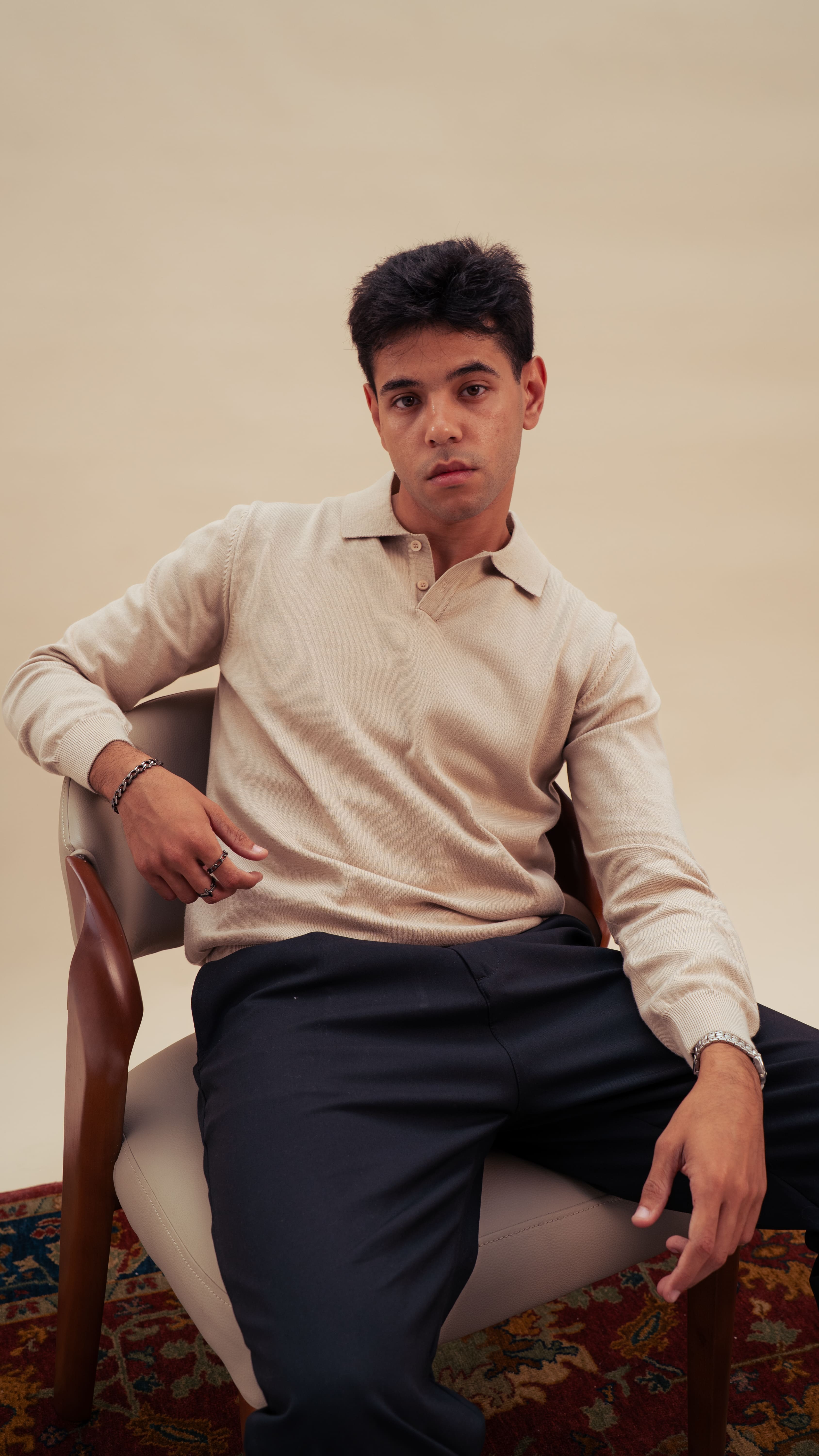 Knitted Polo Shirt | Royal Beige