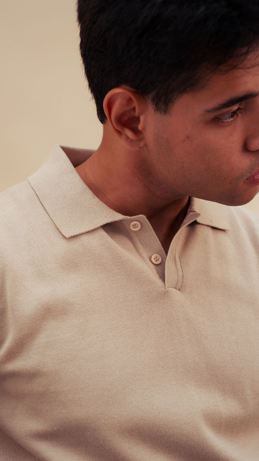 Knitted Polo Shirt | Royal Beige
